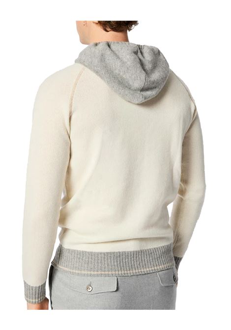 Felpa L.B.M 1911 uomo 638259507 Panna dettagli in contrasto nei toni del nocciola e grigio chiaro melange miscela 70% lana vergine e 30% cashmere, con lavorazione a finezza 12 L.B.M. 1911 | Felpe | 6382595071